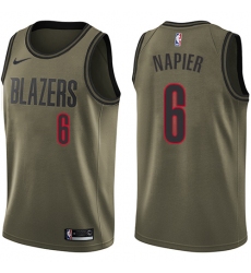 Youth Nike Portland Trail Blazers #6 Shabazz Napier Swingman Green Salute to Service NBA Jersey