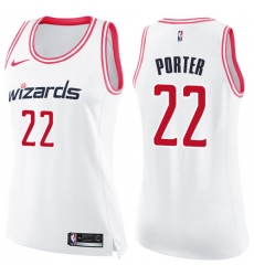 Women's Nike Washington Wizards #22 Otto Porter Swingman White/Pink Fashion NBA Jersey