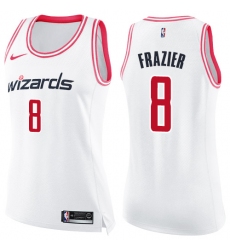 Women's Nike Washington Wizards #8 Tim Frazier Swingman White/Pink Fashion NBA Jersey