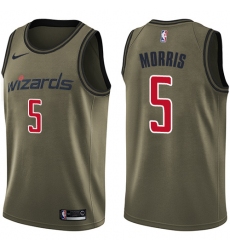 Youth Nike Washington Wizards #5 Markieff Morris Swingman Green Salute to Service NBA Jersey