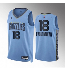 Men's Memphis Grizzlies #18 Tosan Evbuomwan Blue Statement Edition Stitched Jersey