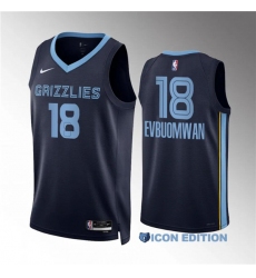 Men's Memphis Grizzlies #18 Tosan Evbuomwan Navy Icon Edition Stitched Jersey