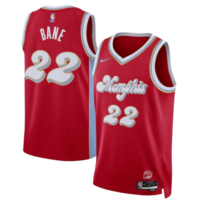 Men's Memphis Grizzlies #22 Desmond Bane Red 2024-25 City Edition Stitched Basketball Jersey