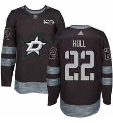 Men's Adidas Dallas Stars #22 Brett Hull Premier Black 1917-2017 100th Anniversary NHL Jersey