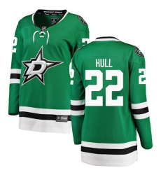 Women's Dallas Stars #22 Brett Hull Authentic Green Home Fanatics Branded Breakaway NHL Jersey