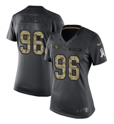 Women's Nike San Francisco 49ers #96 Datone Jones Limited Black 2016 Salute to Service NFL Jersey