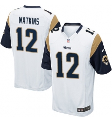 Men's Nike Los Angeles Rams #12 Sammy Watkins Game White NFL Jersey