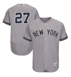Men's Majestic New York Yankees #27 Giancarlo Stanton Grey Flexbase Authentic Collection MLB Jersey