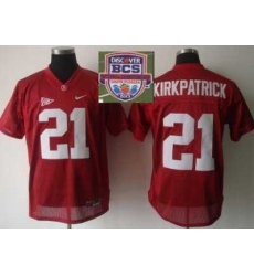 2013 BCS National Championship Alabama Crimson #21 Kirkpatrick Red NCAA Football Jerseys