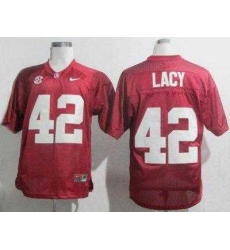 Alabama Crimson Tide 42 Eddie Lacy Red 2012 SEC Patch College Football NCAA Jerseys