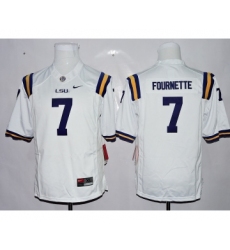 LSU Tigers 7 Leonard Fournette White Youth College Jersey