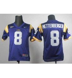 Youth NEW LSU Tigers Zach Mettenberger 8 Purple College Football Jerseys