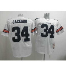 Tigers #34 Bo Jackson White Throwback Embroidered NCAA Jersey