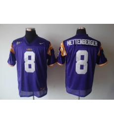 NEW LSU Tigers Zach Mettenberger 8 Purple College Football Jerseys