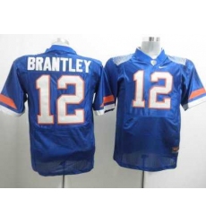 Gators #12 John Brantley Blue Embroidered NCAA Jersey