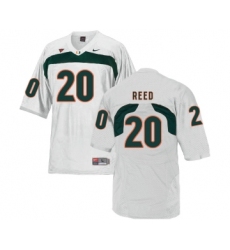 Miami Hurricanes 20 Ed Reed White College Football Jersey