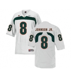 Miami Hurricanes 8 Duke Johnson White College Football Jersey