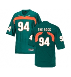 Miami Hurricanes 94 The Rock Green College Football Jersey