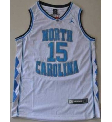 North Carolina #15 Vince Carter White Embroidered NCAA Jersey