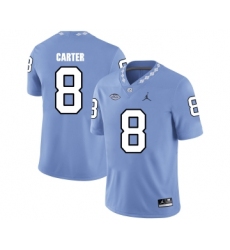 North Carolina Tar Heels 8 Michael Carter Blue College Football Jersey