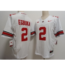 Men's Ohio State Buckeyes #2 Emeka Egbuka White FUSE College Stitched Jersey