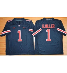 Ohio State Buckeyes #1 Braxton Miller Black(Red No.) Limited Stitched NCAA Jersey