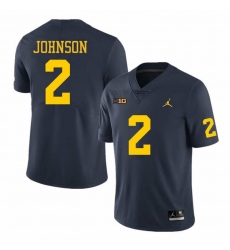 Men's Michigan Wolverines #2 Will Johnson Navy Blue Stitched Jersey