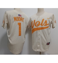 Men's Tennessee Volunteers #1 Christian Moore White Stitched Jersey