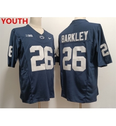 Youth Penn State Nittany Lions #26 Saquon Barkley Navy Stitched Jersey