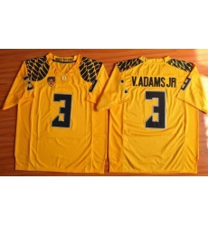 Oregon Ducks #3 Vernon Adams Jr. Olive Yellow Stitched NCAA Jersey