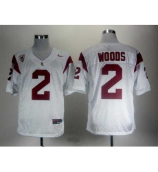 Trojans #2 Robert Woods White Embroidered NCAA Jerseys