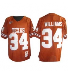 Longhorns #34 Ricky Williams Orange Embroidered NCAA Jersey