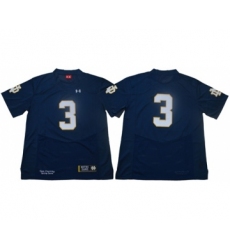 Fighting Irish #3 Joe Montana Navy Blue Limited Stitched NCAA Jersey