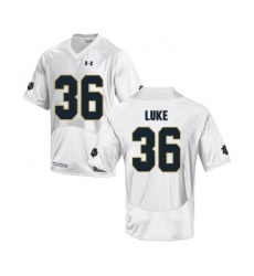 Notre Dame Fighting Irish 36 Cole Luke White College Football Jersey