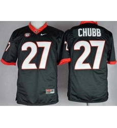 Bulldogs #27 Nick Chubb Black Limited Stitched NCAA Jersey