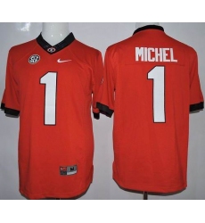 Georgia Bulldogs #1 Sony Michel Red Limited Stitched NCAA Jersey