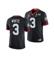 Men’s Georgia Bulldogs #3 Zamir White 2022 Patch Black College Football Stitched Jersey