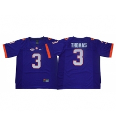 Clemson Tigers 3 Xavier Thomas Purple College Football Jersey