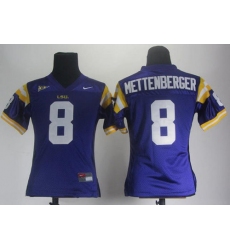 Women NEW LSU Tigers Zach Mettenberger 8 Purple College Football Jerseys