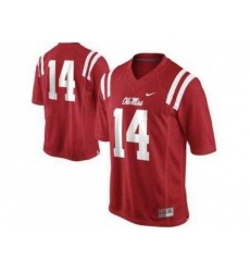 Ole Miss Rebels 14 Bo Wallace Red College Football NCAA Jerseys