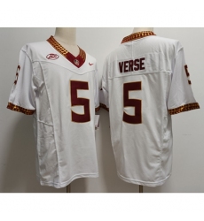 Men's Florida State Seminoles #5 Jared Verse White 2023 F U S E Stitched Limited NCAA Jersey