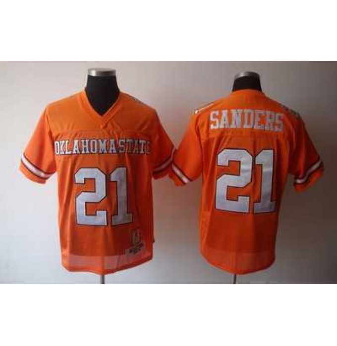 NCAA Oklahoma State Cowboys 21 Barry Sanders Orange NCAA Jerseys