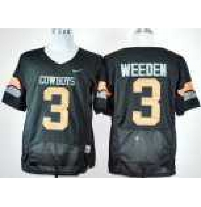 Oklahoma State Cowboys 3# Brandon Weeden Black Pro Combat NCAA Jerseys