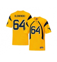 West Virginia Mountaineers 64 Mark Glowinski Gold College Football Jersey