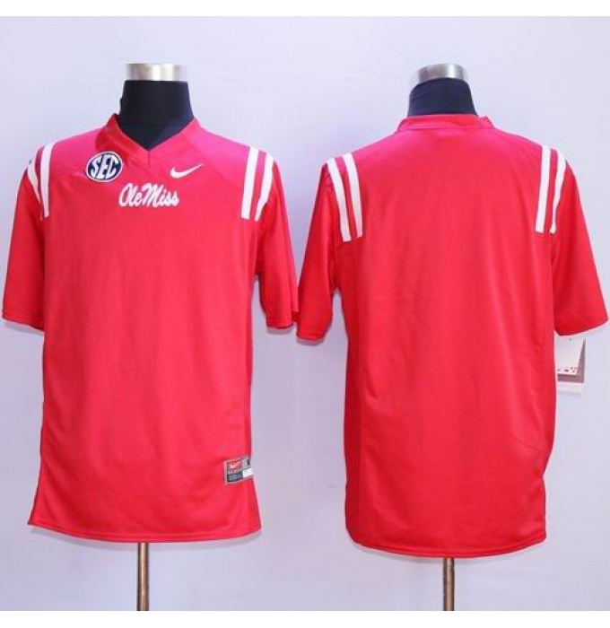 Durable Rebels Blank Red Stitched NCAA Jersey