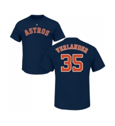 MLB Nike Houston Astros #35 Justin Verlander Navy Blue Name & Number T-Shirt