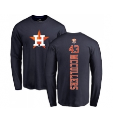 MLB Nike Houston Astros #43 Lance McCullers Navy Blue Backer Long Sleeve T-Shirt