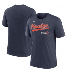 Men's Houston Astros Heather Navy 2025 City Connect Tri-Blend T-Shirt