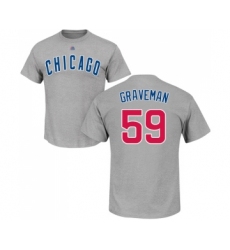 Baseball Chicago Cubs #59 Kendall Graveman Gray Name & Number T-Shirt