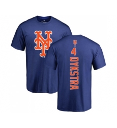 MLB Nike New York Mets #4 Lenny Dykstra Royal Blue Backer T-Shirt